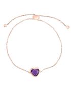 Effy Amethyst (2-1/6 Ct.t.w.) Heart Bracelet In 14k Rose Gold
