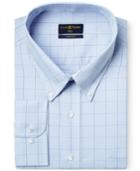 Club Room Big And Tall Wrinkle Resistant Blue Glenplaid Dress Shirt, Only At Macy's