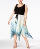 Sl Fashions Plus Size Handkerchief-hem A-line Dress