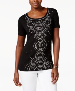 Karen Scott Embellished T-shirt, Only At Macy's
