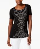 Karen Scott Embellished T-shirt, Only At Macy's