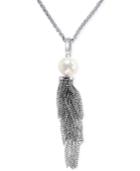 Effy Cultured Freshwater Pearl (11mm) Tassel Pendant Necklace In Sterling Silver
