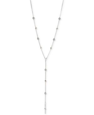 Kenneth Cole New York Silver-tone Knot & Imitation Pearl Lariat Necklace, 25-1/2 + 3 Extender