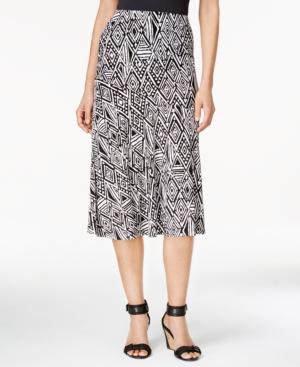 Jm Collection Petite Printed A-line Jacquard Skirt, Only At Macy's