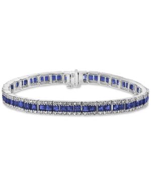 Effy Sapphire (8-1/4 Ct. T.w.) & Diamond (9/10 Ct. T.w.) Link Bracelet In 14k White Gold