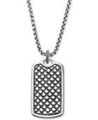 Scott Kay Men's Textured Dog Tag Pendant Necklace In Sterling Silver