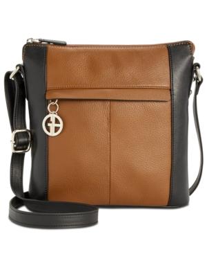 Giani Bernini Nappa Leather Vertical Colorblock Crossbody, Created For Macy's