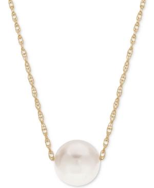 Cultured Freshwater Pearl (8-1/2mm) Pendant Necklace In 14k Gold