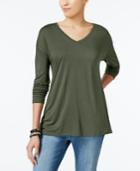 Style & Co V-neck Drop-shoulder Top, Created For Macy's