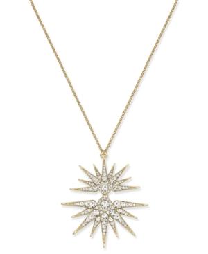 Joan Boyce Gold-tone Crystal Split-starburst Pendant Necklace