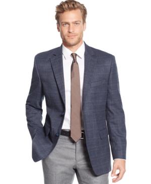 Tasso Elba Classic-fit Blue Multi Sport Coat, Only At Macy's