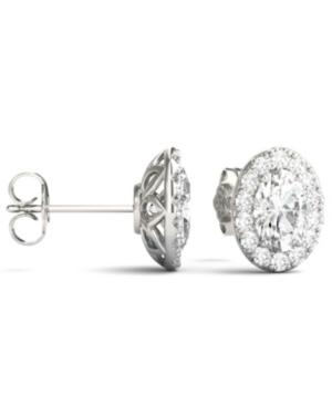 Moissanite Oval Halo Earrings (2-1/5 Ct. Tw.) In 14k White Gold