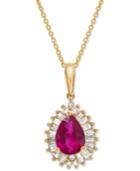 Certified Ruby (3/4 Ct. T.w.) & Diamond (1/4 Ct. T.w.) 16 Pendant Necklace In 14k Gold