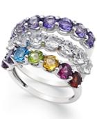 Multi-stone Stackable 3-pc. Ring Set (4-3/4 Ct. T.w.) In Sterling Silver