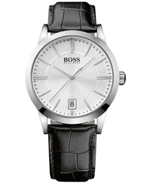 Hugo Boss Men's Boss Black Black Leather Strap Watch 42mm 1513130