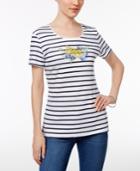Karen Scott Sequined Striped Top, Only At Macy's