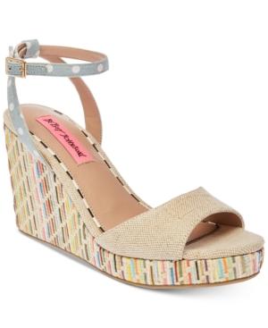 Betsey Johnson Dotie Wedge Sandals Women's Shoes
