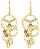 Sis By Simone I Smith 18k Gold Over Sterling Silver, Multi-circle And Crystal Dangle Earrings