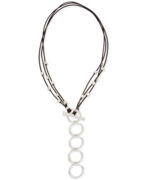 Robert Lee Morris Soho Silver-tone & Faux Leather Lariat Necklace