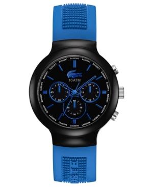 Lacoste L!ve Watch, Men's Chronograph Borneo Blue Silicone Strap 44mm 2010654