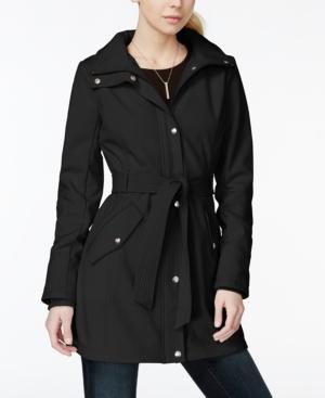 Jessica Simpson Belted Hooded Scuba Raincoat