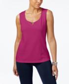 Karen Scott Cotton Keyhole Tank Top, Created For Macy's