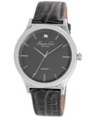 Kenneth Cole New York Men's Diamond Accent Gray Leather Strap Watch 44mm 10025947