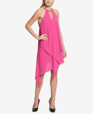 Kensie Draped Snake-chain Keyhole Dress