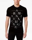 Armani Exchange Men's Black Graphic-print Logo Cotton T-shirt