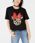 Hybrid Juniors' Disney Leopard-print Minnie Mouse Graphic T-shirt