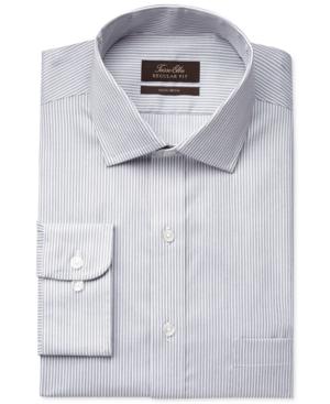 Tasso Elba Non-iron Twill Bengal Stripe Dress Shirt, Only At Macy's