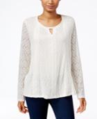 Style & Co Crocheted Keyhole Top, Only At Macy's