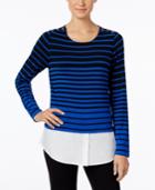 Calvin Klein Striped Layered-look Sweater