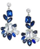 Jewel Badgley Mischka Silver-tone Crystal & Stone Drop Earrings