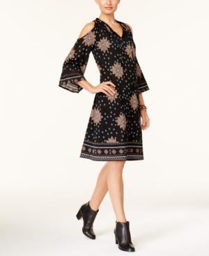 Style & Co Cold-shoulder Peasant Dress, Created For Macy's