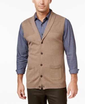 Tasso Elba Men's Faux Suede Shawl-collar Vest, Only At Macy's