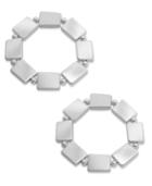 Charter Club Silver-tone Square Bead Stretch Bracelets