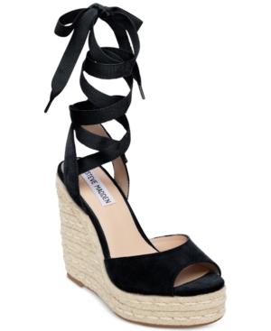 Steve Madden Women's Secret Ankle-tie Espadrille Wedges