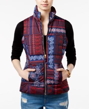 Tommy Hilfiger Paisley-print Patchwork Puffer Vest