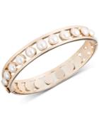 Dkny Gold-tone Imitation Pearl Bangle Bracelet, Created For Macy's