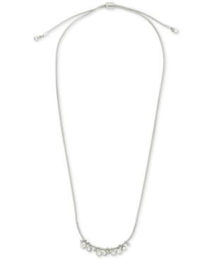 Touch Of Silver/hint Of Gold Crystal Droplets Adjustable Choker Necklace