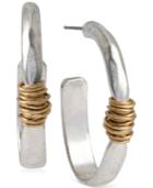 Robert Lee Morris Soho Medium Two-tone Wire-wrapped Oval Hoop Earrings