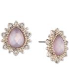 Marchesa Gold-tone Stone & Crystal Stud Earrings