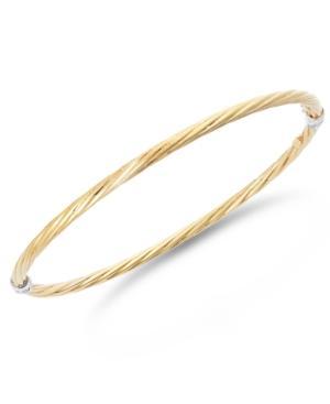 Twist Bangle Bracelet In 14k Gold Over Sterling Silver