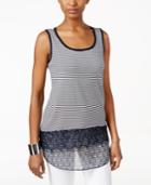 Style & Co. Sleeveless Mixed-media Top, Only At Macy's