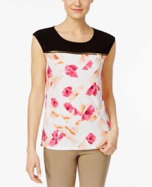 Calvin Klein Zipper-trim Top, A Macy's Exclusive