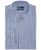 Bar Iii Carnaby Collection Slim-fit Navy And White Gingham Dress Shirt