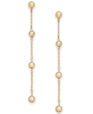 I.n.c. Gold-tone Ball & Crystal Linear Drop Earrings, Created For Macy's