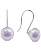 Honora Style Lilac Cultured Freshwater Pearl Drop Earrings In Sterling Silver (10mm)