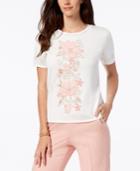 Alfred Dunner La Dolce Vita Floral-applique Sweater
